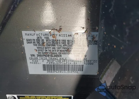 2025 Nissan Kicks Sr Intelligent Awd z USA, uszkodzony, nr VIN 3N8AP6DB1SL340928